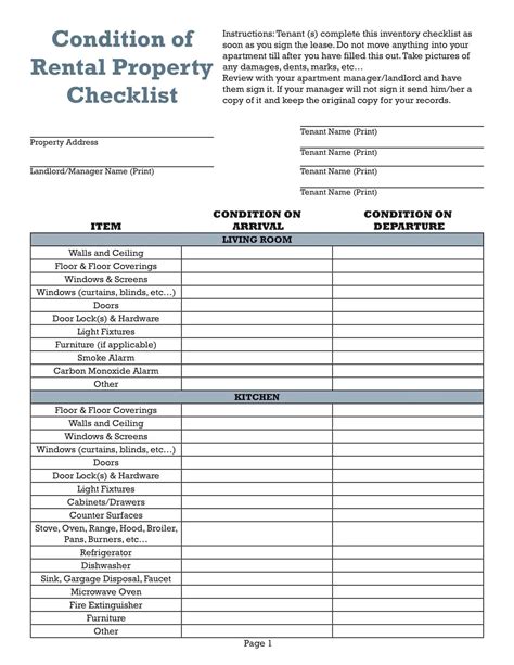 Free Printable Move-In Checklist Templates [Word, PDF]