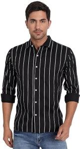 vijay kumar Men Striped Casual Black, White Shirt - Buy vijay kumar Men ...