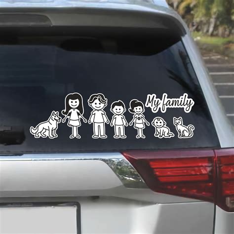 Car Stickers Family Stick Figures