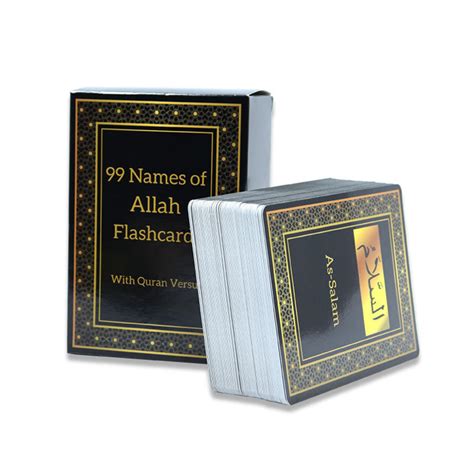 Buy 99 Names of Allah Flashcards with Quran Verses Asma UI Husna, 5 X 3 ...