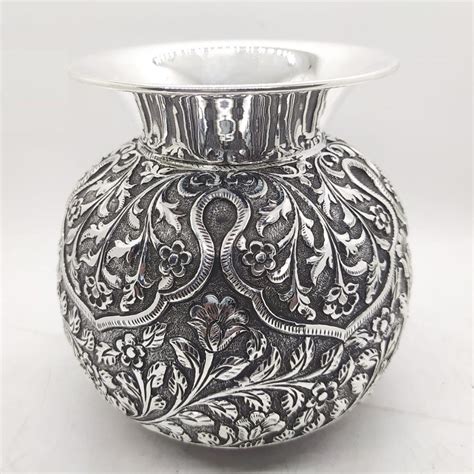 Buy quality 925 Pure Silver Kalash In Light Weight And fine work PO-165 ...