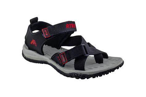 RTS Men TPR Synthetic Black & Red All Season Sandals & Floaters for Men ...