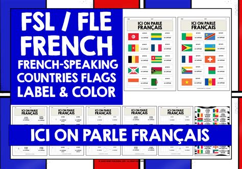 French Speaking Countries Flags Printables