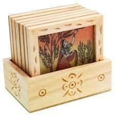 Buy RV Art Meera Gemstone Painting Tea Coffee Coaster Set - Home Decor ...