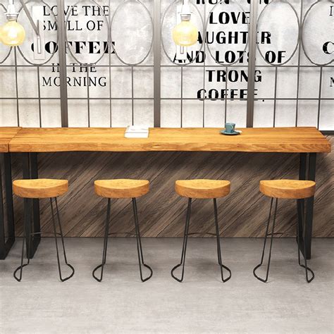 实木吧台桌家用现代简约靠墙小吧台高脚桌奶茶店简易酒吧桌椅组合-阿里巴巴