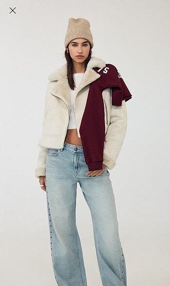 Stradivarius Kürklü Ve Suni Yünlü Astar Detaylı Crop Biker Ceket ...