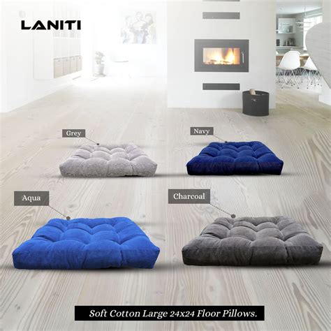 Tufted Extra Large Floor Pillows seating for adults, Soft 24" x 24 ...