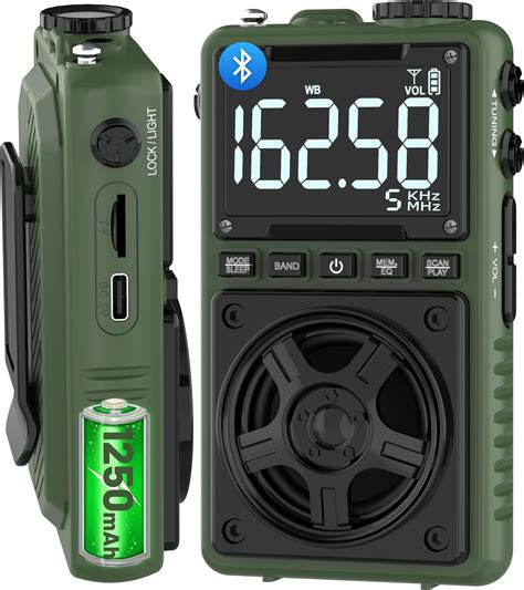 Bluetooth AM FM Shortwave Radio with NOAA Weather Alert,1250mAh ...