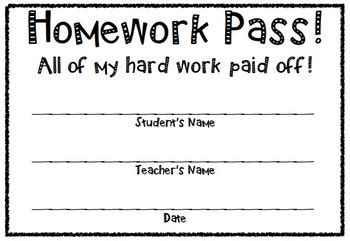 Image result for Homework Passes