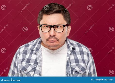 Closeup Portrait of Crazy Funny Middle Aged Business Man in Casual ...