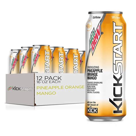 Mountain Dew Kickstart Pineapple Orange Mango Flavored Sparkling Juice ...