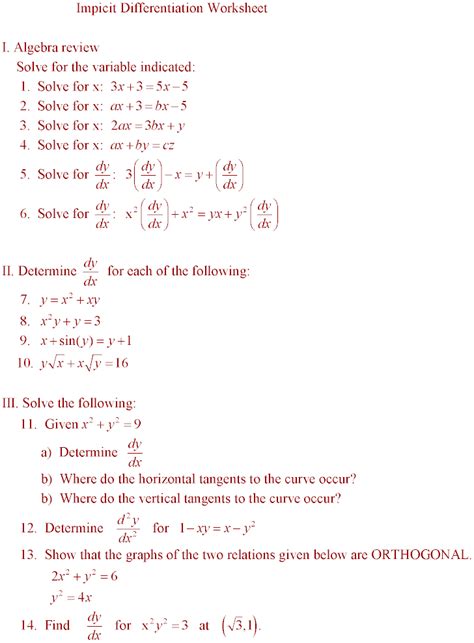 Image result for Implicit Differentiation Practice Problems