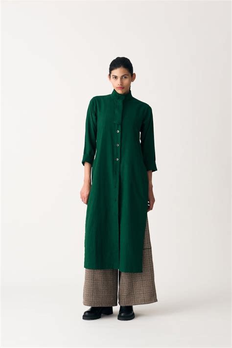 Buy Flap Placket Tunic - Emerald Green – Three Clothing