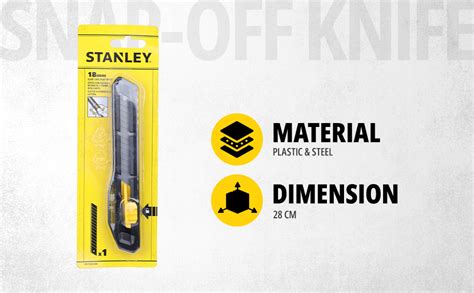 STANLEY STHT10323-800 18 mm Plastic Slide Lock Snap-Off Knife for Home ...