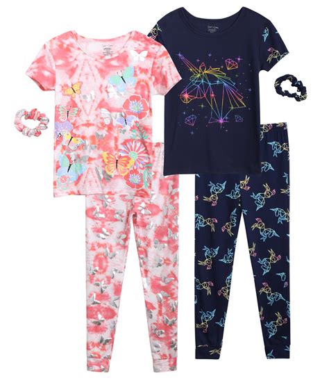 Sweet & Sassy Girls' Sleepwear Pajama Set with Scrunchie (7-16) - 4 ...