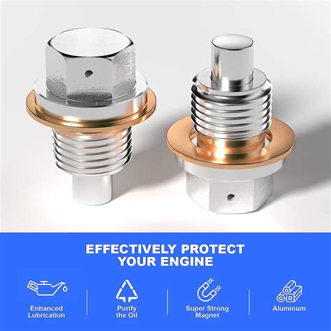 Buy M14 x 1.5 Magnetic Oil Drain Plug Aluminum Oil Pan Drain Plug ...