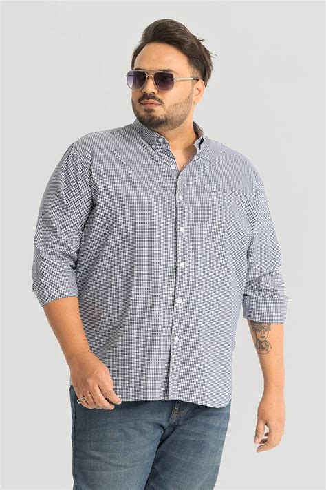 Buy Men's Rugero Navy Checks Plus Size Shirts Online | Snitch – SNITCH