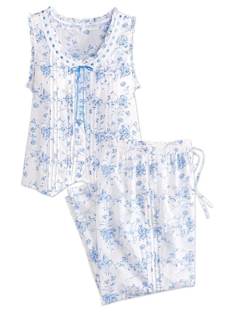 Ella Simone Blue Danube Capri Pajama Set | Capri pajama sets, Pajama ...