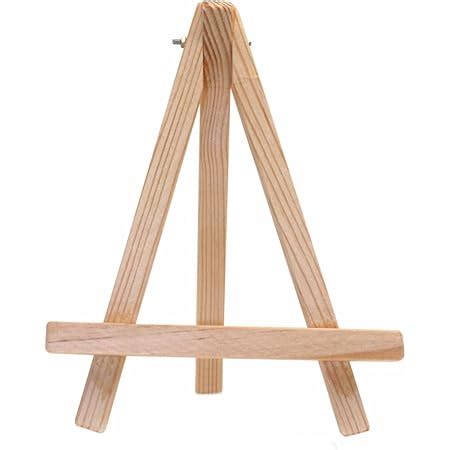 KABEER ART Mini Wood Display Easel Natural Craft Table Stand 6 inch x 4 ...