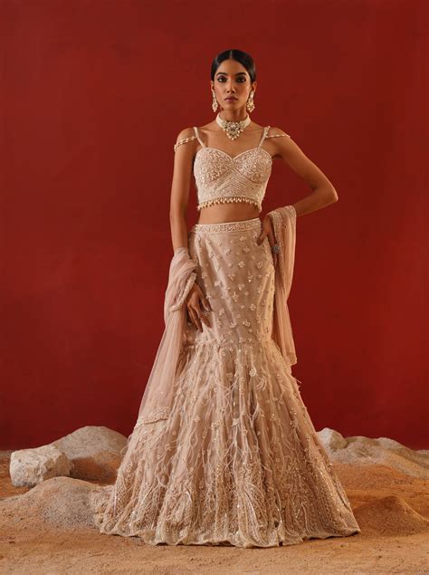 Beige Mermaid Lehenga Choli set – Kapda Dori