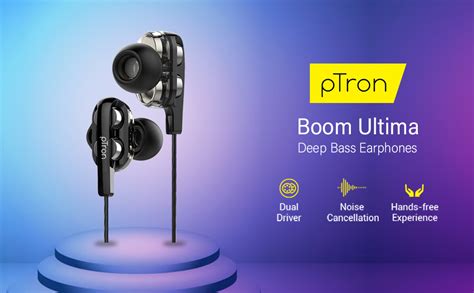 PTron Boom Ultima V2 Dual Driver, in Ear Gaming Wired Earphones with ...