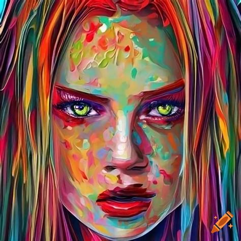 Scary woman with red hair and green eyes on Craiyon