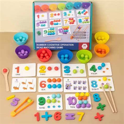 Eduspark Montessori Math Bead Sorting & Counting Game | Number Recogni ...
