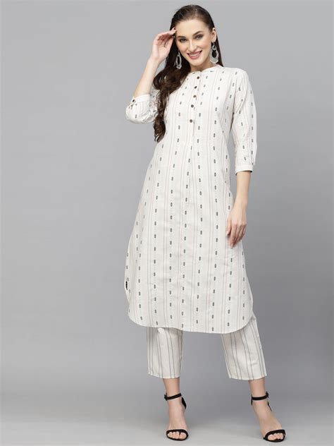 Stylum Women's Woven Design Cotton Blend Kurta Pant Set (KPHARPER ...