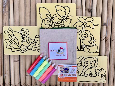 DIY Sand Art Kit: Set for 4 Cards and Coloured Sand in a Pouch – Just ...