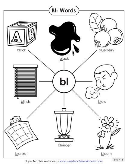 Anchor Chart (Bl- Words) Printable Phonics Blends Bl Blend PDF ...