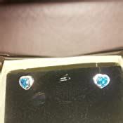 Buy CLARA 925 Sterling Silver Sky Blue Heart Stud Earrings with Screw ...