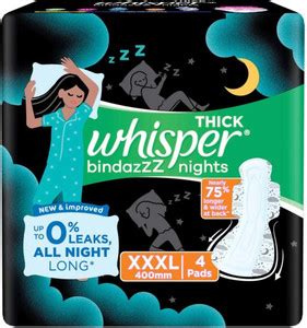 Whisper Ultra Nights Sanitary Pads for Women, XXXL ( 4 Pads ) Sanitary ...