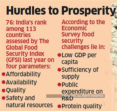 Major steps needed to improve food security - The Economic Times