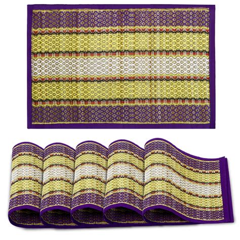 Buy HOKIPO River Grass Handcrafted Madurkathi Mats For Dining Table Set ...