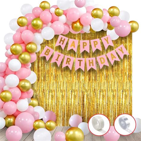 Buy Party Propz Birthday Decoration Items For Girl - 93Pcs, Pink ...