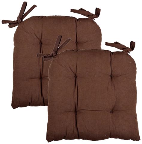 Buy Tanissh Cotton Chair Pad Cushions, 16 x 16-inches (Brown) - Set of ...