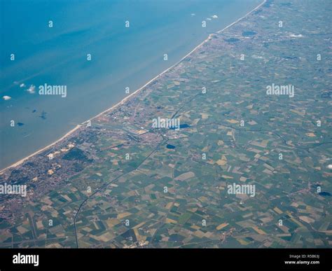 Aerial view of Belgium coast Stock Photo - Alamy