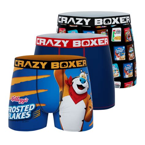 Buy CRAZYBOXER Kelloggs Cereal Tony the Tiger; Mens Boxer Briefs, 3 ...