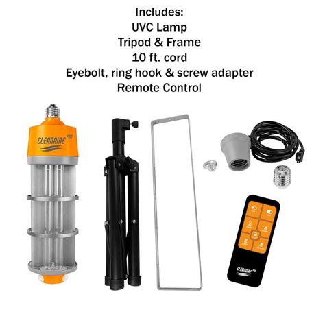 Buy Cleanaire UV-C Disinfectant Sterilizer Lamp w/ Tripod Kit Remote ...