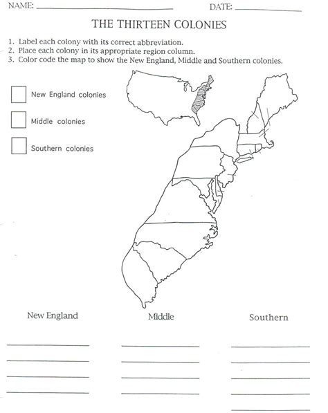 Thirteen Colonies Map Worksheet - Writing Practice Worksheet
