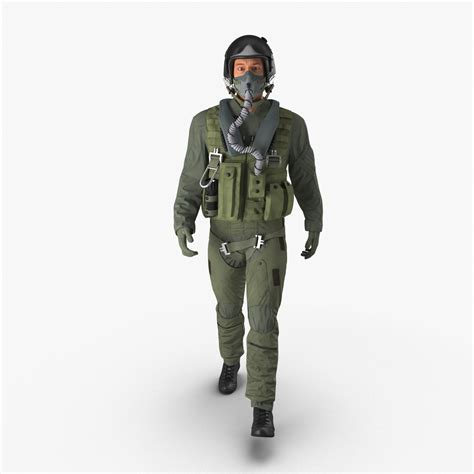 3D US Military Jet Fighter Pilot Pose 3 | 3D Molier International