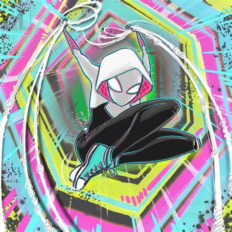 ArtStation - GHOST SPIDER FANART (SPIDER GWEN) Spider-Man Across the Spider-verse - V Real Sketch On Stage