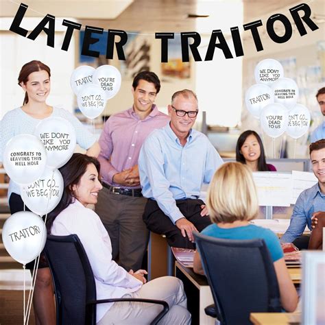 Buy 21 Pieces Last Day Office Party Supplies Traitor Banner Coworker ...
