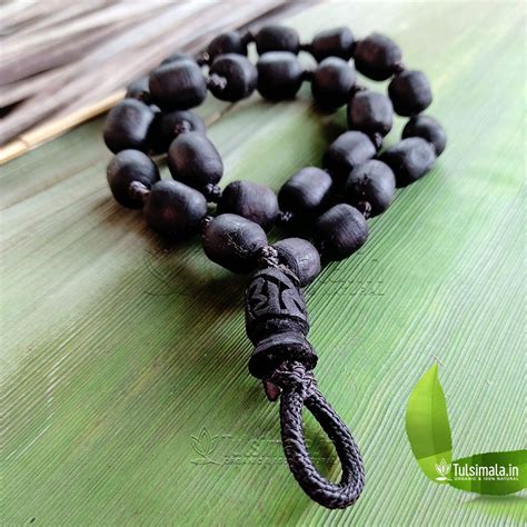27+1 ISKCON Original Tulsi Japa Mala Black 16mm Beads - Tulsi Mala
