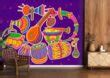 Bhartiya Vadya Yantra in Indian Art Style Wallpaper for Wall - Magicdecor®