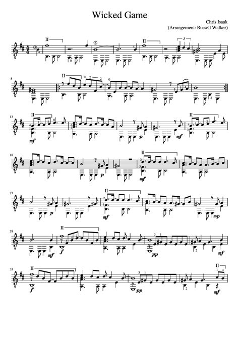 [Sheet] Wicked Game Guitar TAB PDF, chords Guitar TAB, mp4/midi