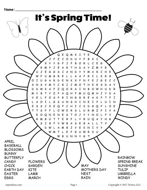Spring Printable Puzzles - Printable Word Searches