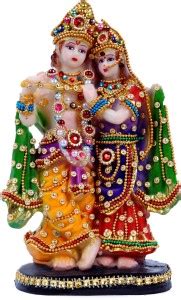 Hub N Art Lord Radha krishna idol , Love couple statue Murti in ...