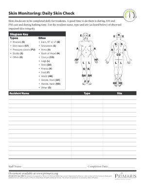Skin Integrity Monitoring Form 2008-2025 - Fill and Sign Printable ...