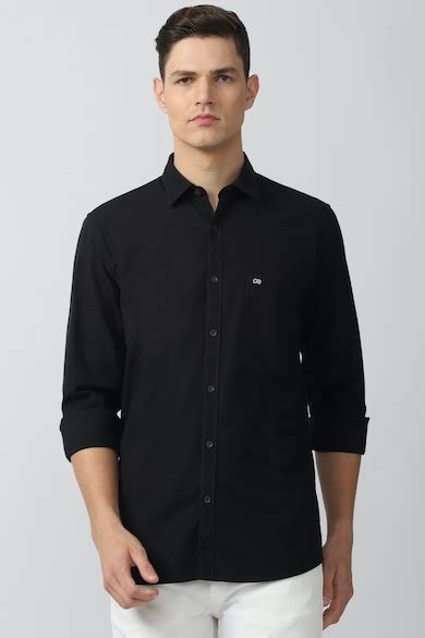 Buy Men Black Solid Full Sleeves Casual Shirt Online - 741476 | Peter ...